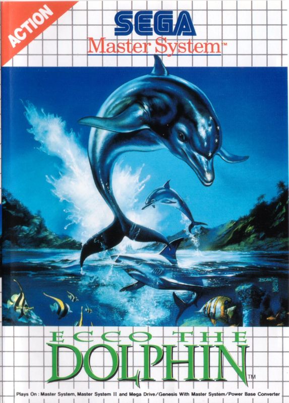 Ecco the Dolphin box art for Sega Master System